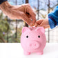 PJDRLLC Large Piggy Bank - Unbreakable Plastic Coin Bank for Kids, Pink, Model FD-61