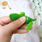 Honbay 6Pcs Pea Pod Decompression Toy Squeeze Beans Peapod Fidget Toy Extrusion Edamame Pea Keychain Keyring Stress Relieving Keychain Toys