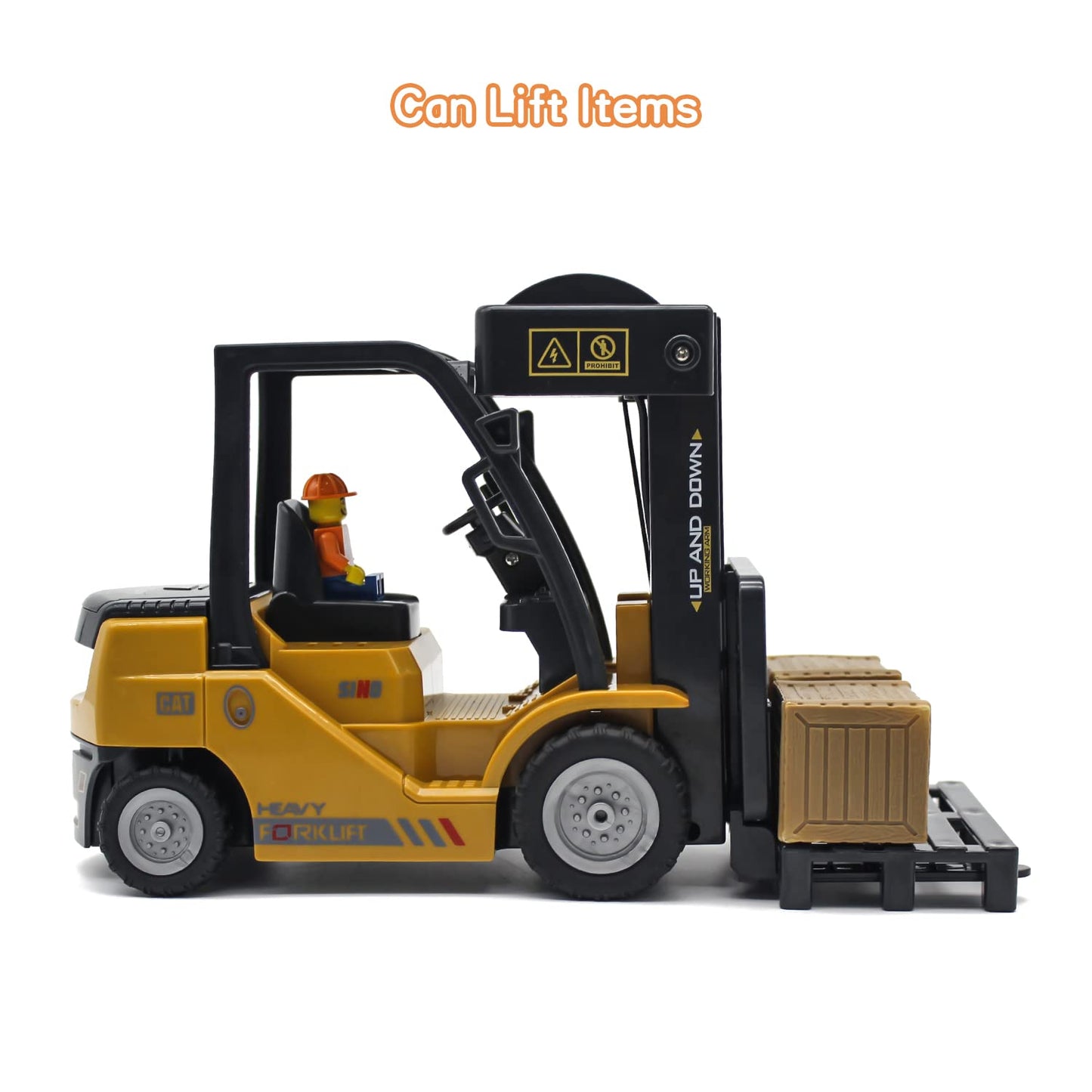 Leopmase Remote Control Forklift,11 Channel Electric Rc Forklift Construction Toys,w/Boxes/Sound and Light Spray, Two Rechargeab