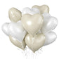Biapian Cream Heart Balloons, 18 Inch Sand White Heart Shape Balloons Foil, 10 Pcs Beige Heart Balloons And White Foil Balloons