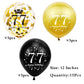 SHUNTAI 77th Birthday Balloons, Black and Gold 12" Latex Confetti, 15 Pack - Perfect for 77 Year Old Theme Party Decorations
