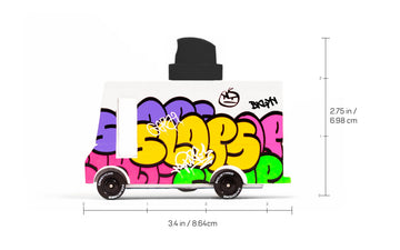Candylab Toys CANDYCAR Wooden Food Truck Collection - Graffiti Black  enhanced Handcrafted Beech Wood Toy Car