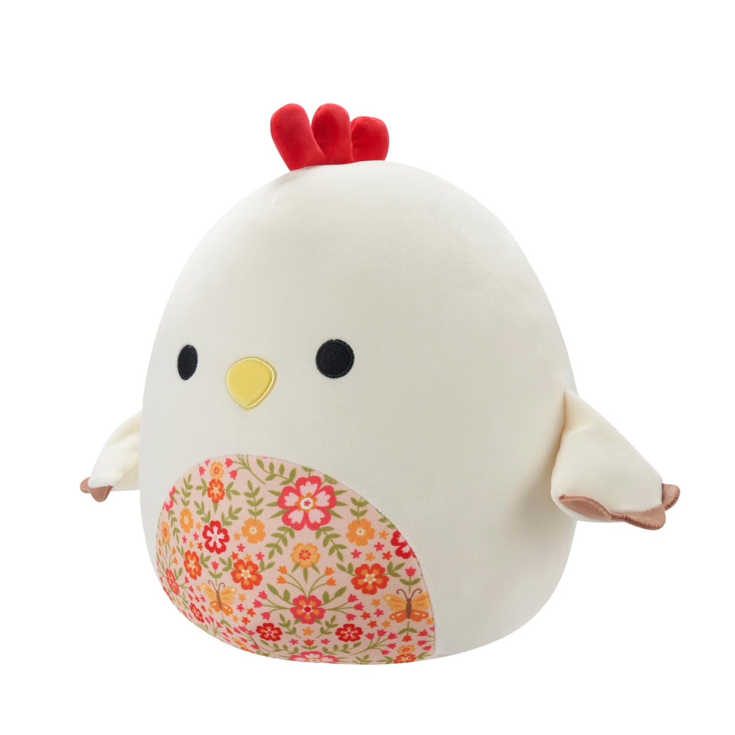 Squishmallows Original 12-Inch Todd the Beige Rooster Plush Toy - Floral Belly, Polyester