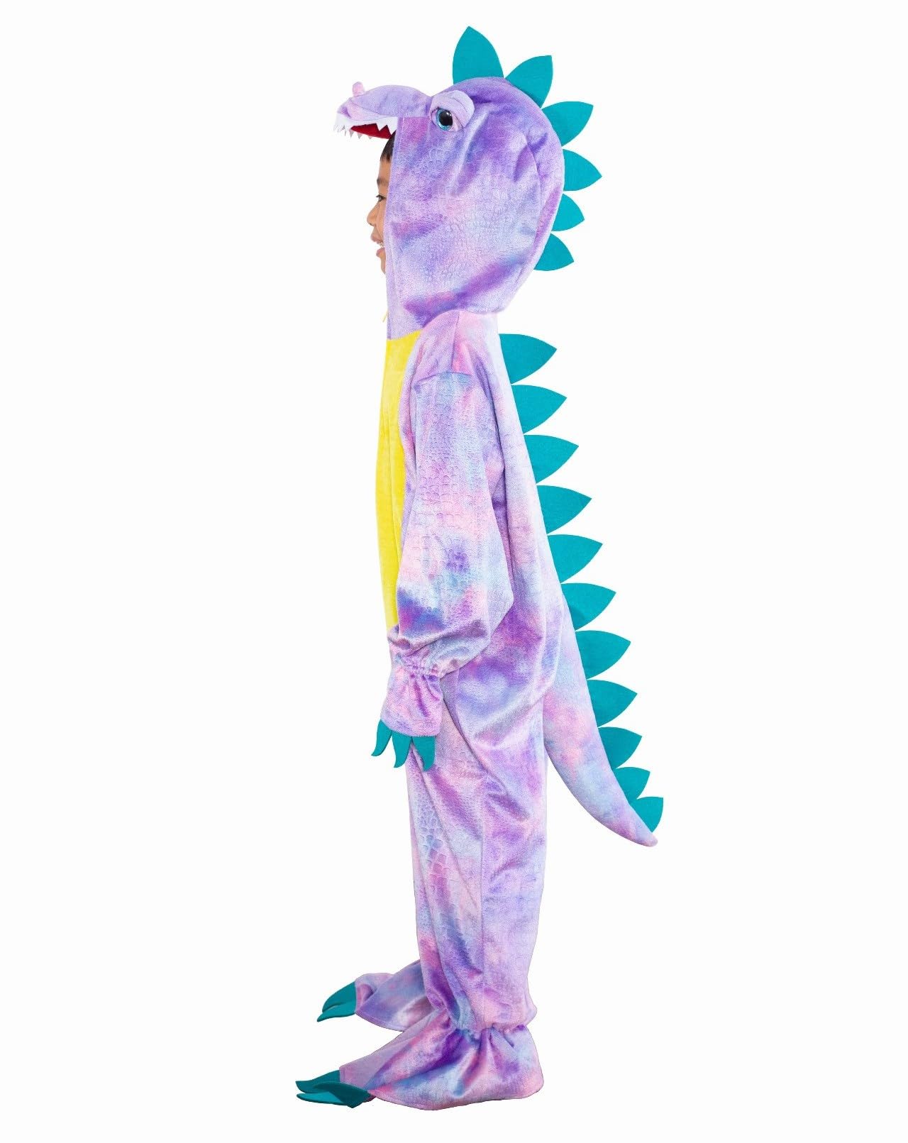 Dearsun Child'S T-Rex Dinosaur Costume Dinosaur Costume For Kids Fancy Dress Costume Hooded Romper Jumpsuit (Xs/90, Purple)