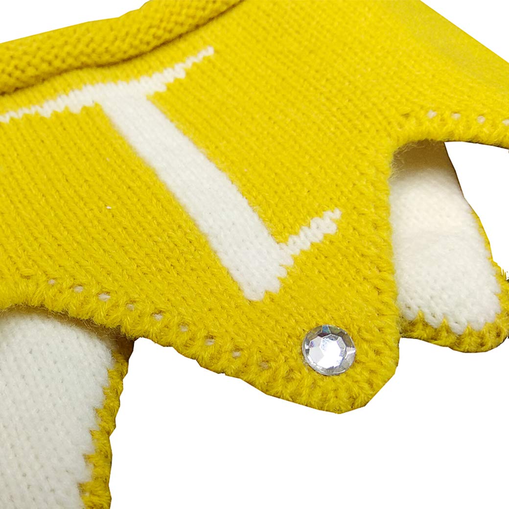 Lujuny Knit 1st Birthday Hat - Soft Baby Crown Headband Cap for Party Costume Photoshoot (YELLOW)