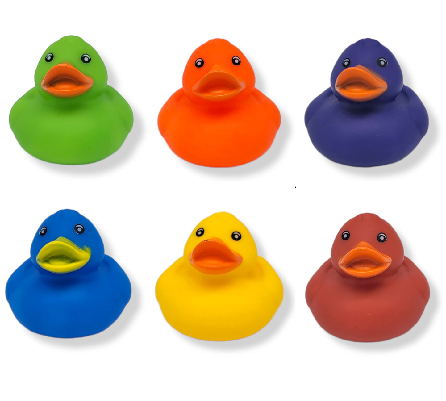 Cool Rubber Ducks (2') Standard Size. (12 Pack) Cute Duck Bath Tub Pool Toys. (Solid Color Rubber Duckies)