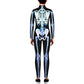 Remimi Halloween Skeleton Costume For Girl Boys Scary Cosplay 3D Print Zip Up Back Outfit Bodysuit Blue Butterfly L