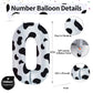 Cow Print Number Balloons For Kids, 40 Inch Foil Helium 0-9 Set Balloons, Self Inflating Big Number 0 Balloon For Boys Girls Bir