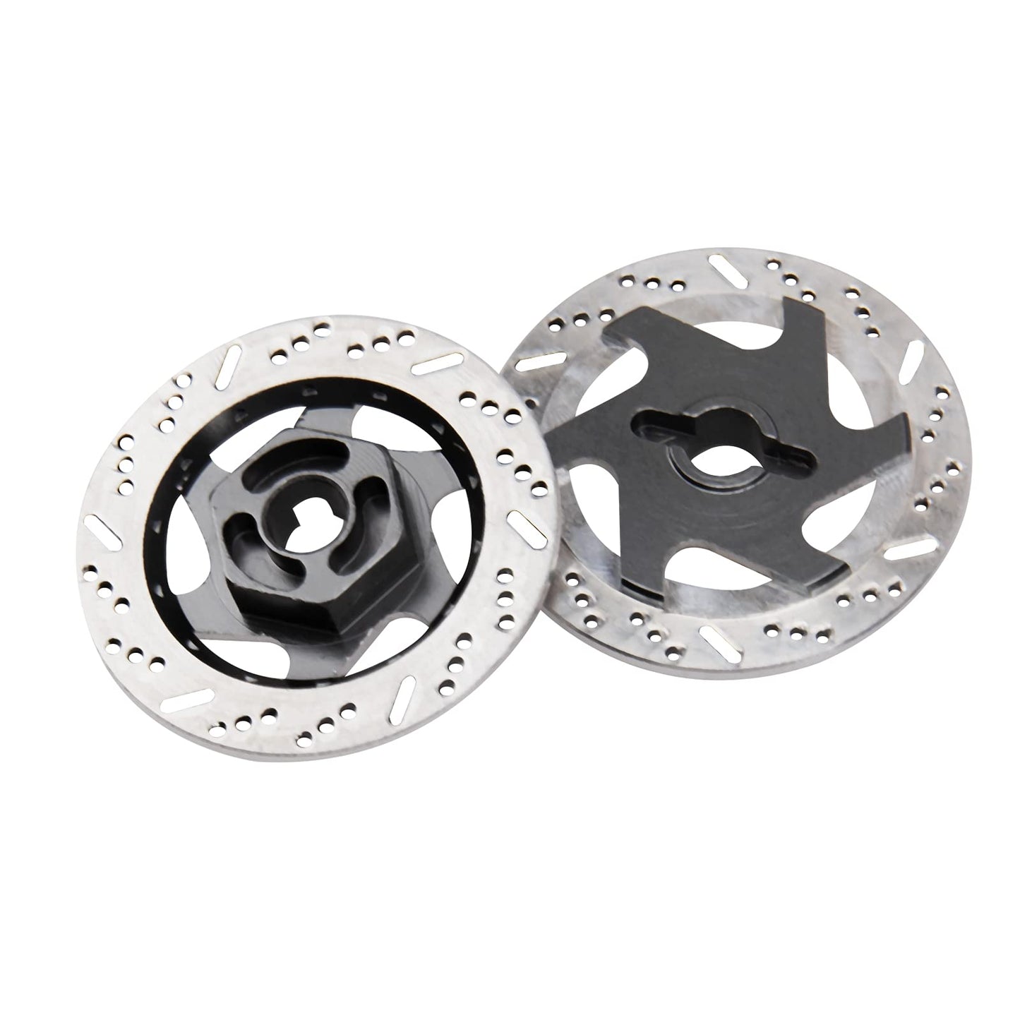 4Pack ShareGoo Metal 12mm Hex Hub Wheel Rim Tires Brake Disc Compatible with Traxxas Tamiya HSP HPI Redcat Racing 1/10 RC On-Roa