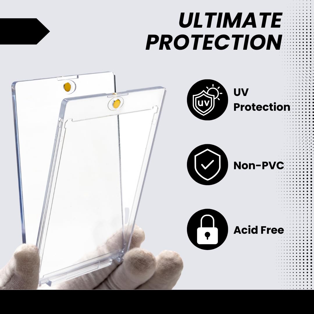 (Box 25) Display Zone 35pt Magnetic Card Holder - enhanced Protection for Your Trading Cards - One Touch Case Holds Sports  Gaming  Football  Baseball & Pokemon Cards up to 35pt Thickness