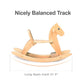 KRAND Wooden Rocking Horse Toy for Kids - Classic Design, Natural Color, 31.5"x9.8"x20.5", Safe Backrest, Fine Workmanship