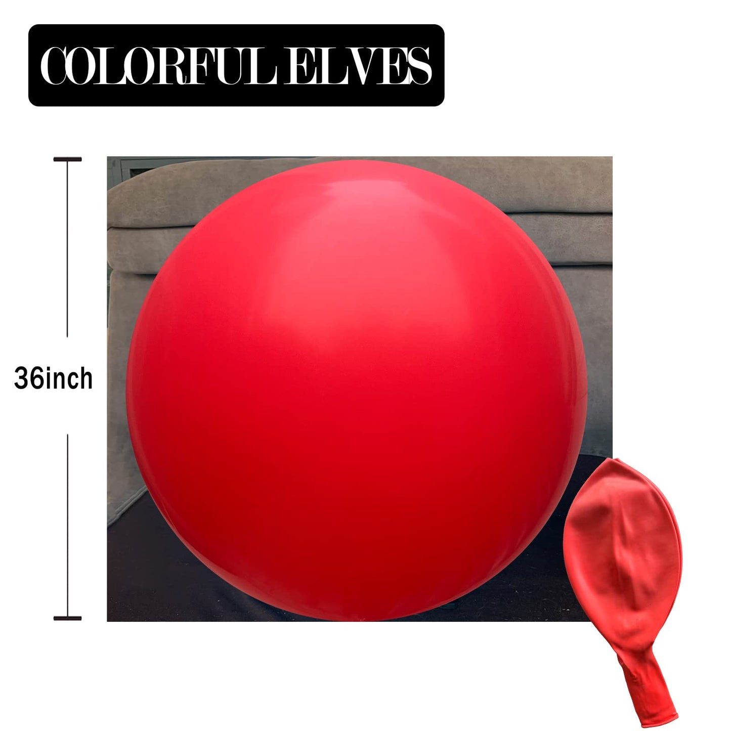 Colorful Elves Large Red Balloons 36 Inches 4 Pack Giant Jumbo Red Latex Party Balloon