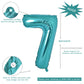 Vonokee 40 Inch Teal Blue Giant Number Balloons 7, Jumbo Digital Foil Mylar Balloon For Birthday Party Wedding Anniversary Celeb