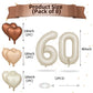 Biapian 60 Inch Cream Number 50 Balloons, 8Pcs Giant Foil Number 6 & 0 Balloons With 18'' Cream White Heart Balloon For 60Th Yea