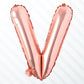 Flyloons Rose Gold V Alphabets Letter Foil Balloons Perfect for Birthday Decoration Items, Anniversary, Bachelorette, Wedding, F
