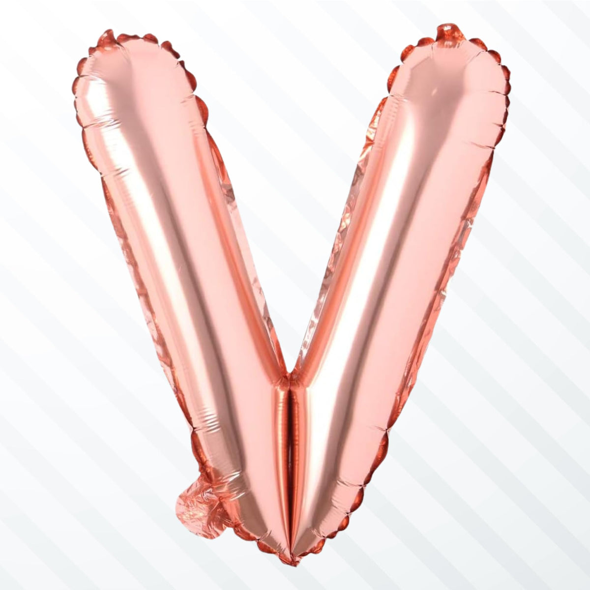 Flyloons Rose Gold V Alphabets Letter Foil Balloons Perfect for Birthday Decoration Items, Anniversary, Bachelorette, Wedding, F