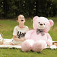 Poutmac 55 Inch Giant Teddy Bear Stuffed Animal Big Plush Pink Teddy Bear Valentine'S Gift For Girlfriend Soft Stuffed Bear Anim
