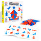 Ratnas Twin Tangram Educational Puzzles for Kids, 14 Pieces Geometric Brain Teaser Jigsaw Toy, Creative Learning Educational Tr
