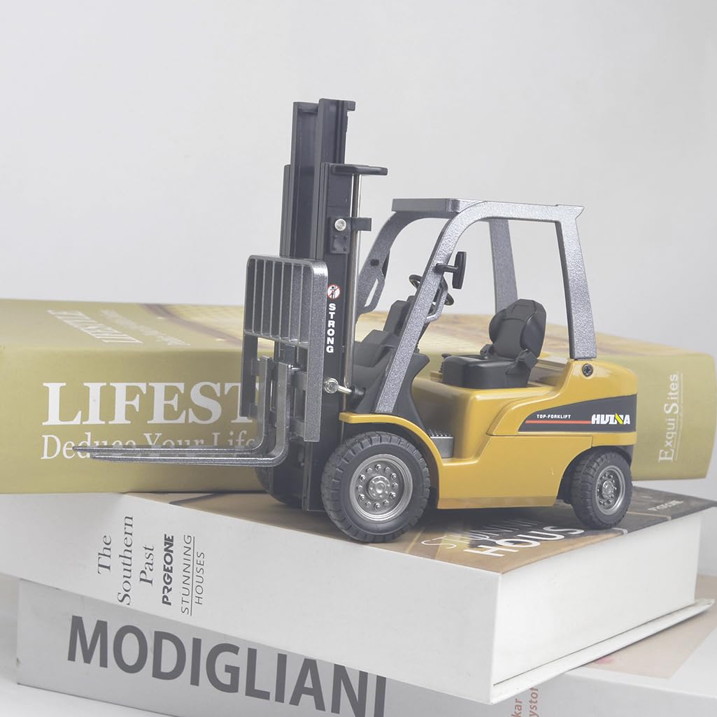 Ailejia Forklift Trucks Toy Alloy Fork Truck Models Warehouse Construction Truck Vehicle Model Engineering Car Toy Boy Gift (For