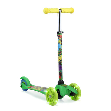 Tmnt Self Balancing Kick Scooter With Light Up Wheels, Extra Wide Deck, 3 Wheel Platform, Foot Activated Brake, 75 Lbs Limit, Ki