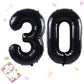 Smlpuame 40 Inch Number Balloon 0-9 Black Large Number 30 Balloons,Digital Balloons For Birthday Party Celebration Decorations S