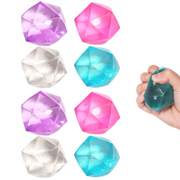 8Pcs Mini Small 1.8Inch Masonry Ice Squishy Stress Balls-Polyhedron Diamond Sugar Balls Slow Rise-Sensory Fidget Toy For Kids Ge