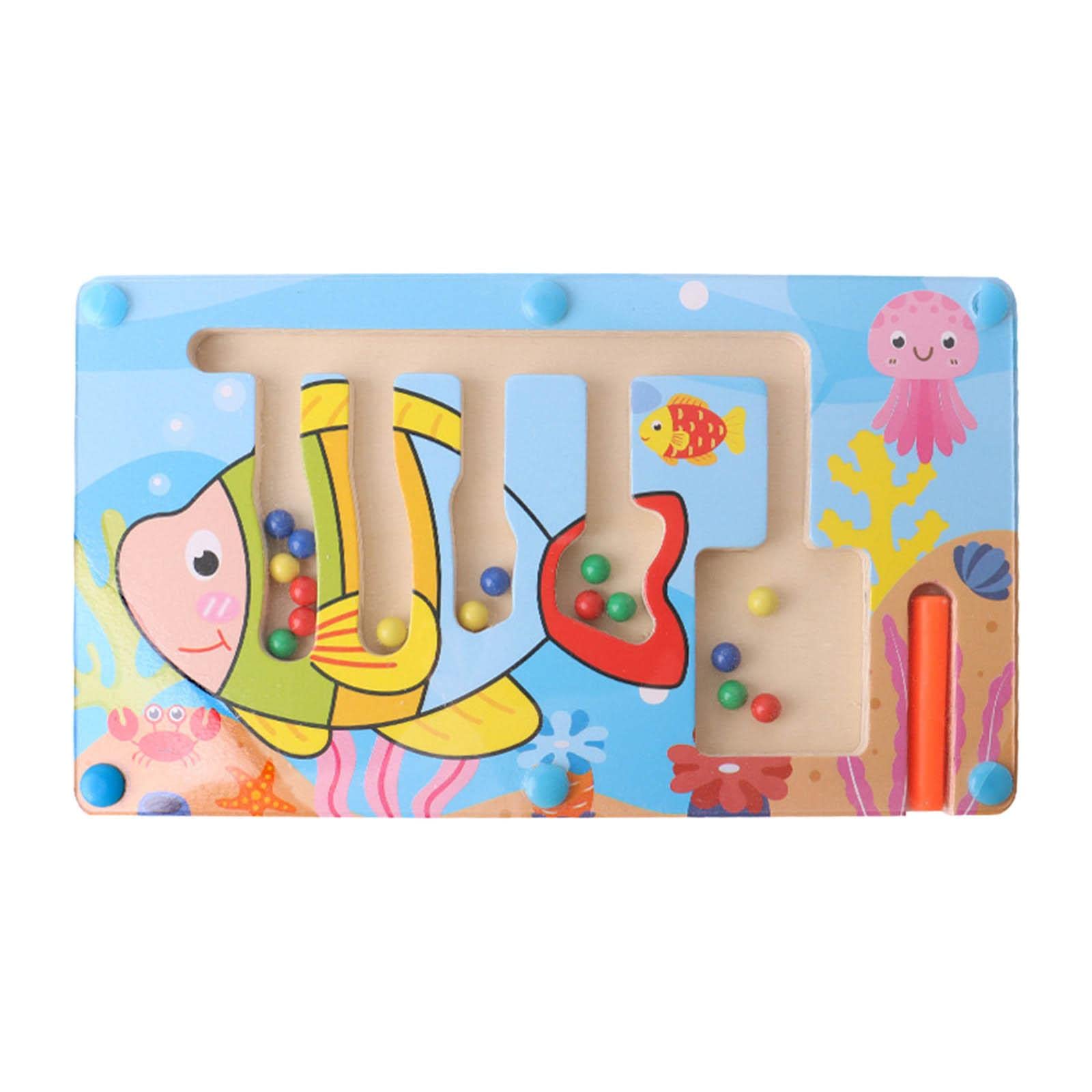 Jazzy Pearls Magnetic Maze Puzzle Fine Motor Skills Education Toys For Novelty Gift Fish|Toys & Hobbies | Educational|1 Piece Wo