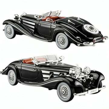 Invite 1:32 Scale Merceedes Benz Classic 500K Vintage Diecast Toy Car With Lights & Sounds -Die Cast Model For Kids & Collectors