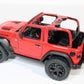 KiNSMART Jeep Wrangler Rubicon 5" Die Cast Metal Model Toy Car - Red Opentop Off Road 4x4