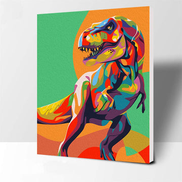 Elftoyer Paint by Numbers for Kids & Adults & Beginner, DIY Canvas Painting Gift Kits for Home Decoration - Colorful Dinosaurs 1