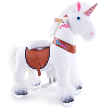 Ponycycle Ride On Horse For Toddlers 2-5 Classic Model U Size 3 White Unicorn Ride On Toys Pony Cycle Riding Unicorn Horse Riding Toy On Wheels With Music Sounds Birthday Gifts, Outdoor Indoor Ux304