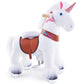 Ponycycle Official Classic U Series Ride On White Horse Unicorn Toy Plush Walking Animal Size 3 For Age 3-5 Ux304