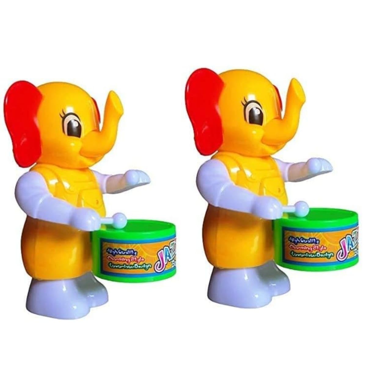 Toysfast ( Pack Of 2 Elephant Drum Toys For Kids Funny KeyOperated Cute Elephant Toy With Drumming And Dancing Action For Kids 