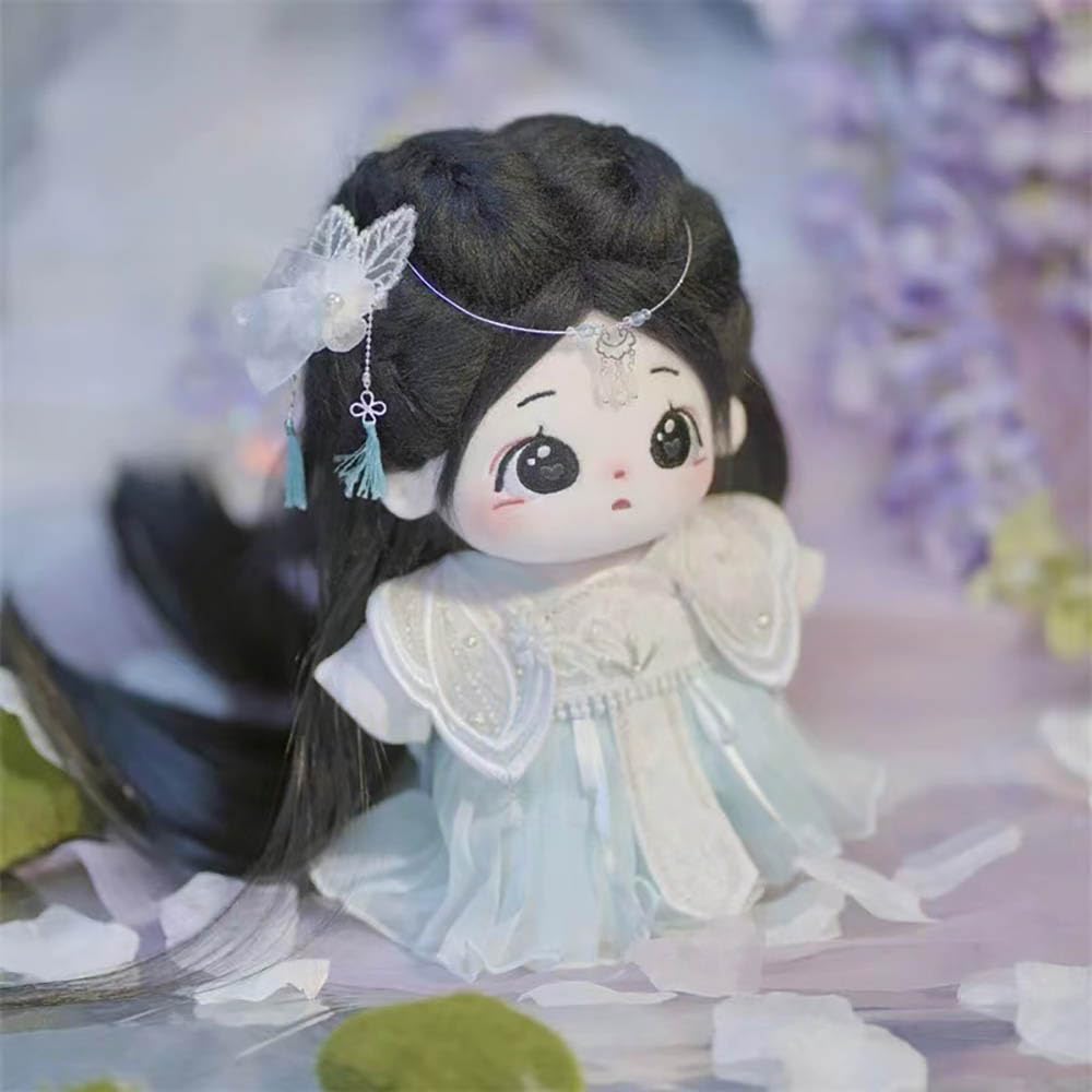 Niannyyhouse 20Cm Plush Doll Long Hair Girl Humanoid Stuffed Body No Attribute 8' Normal Body Wearable Clothing Dress Up Gifts (A-42-Without Skeleton)