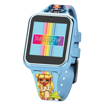 Accutime Kids Rainbow High Educational Learning Touchscreen Baby Blue Smart Watch Toy With Graphic Strap For Girls, Boys, Toddlers - Selfie Cam, Games, Alarm, Calculator, Pedometer (Model: Rnb4018Az)