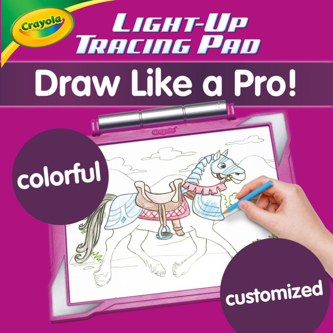 Crayola Light Up Tracing Pad - Pink, Writing & Drawing Art Kit For Kids, Kids Toys & Games, Tracing Light Box, Easter Gifts For Girls & Boys, 6+ [Amazon Exclusive]