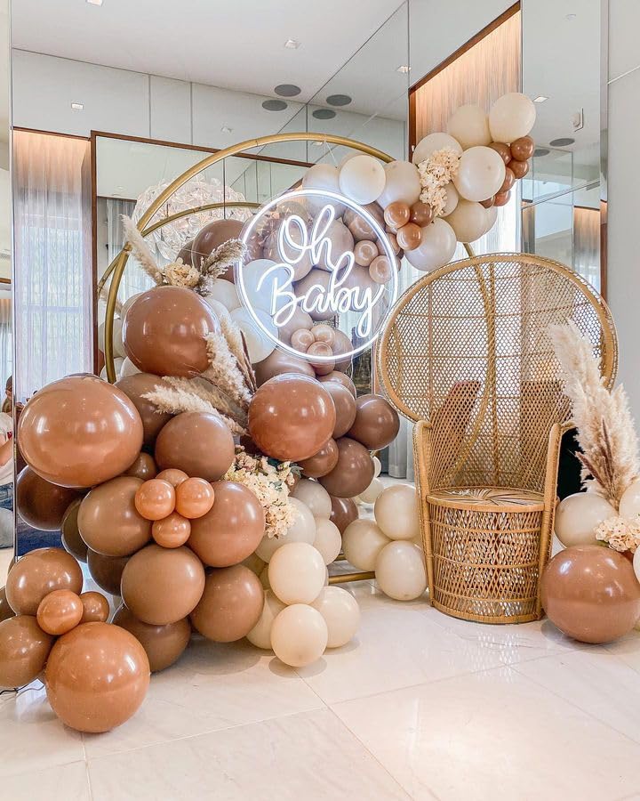 Bezente Brown Balloons 18 Inch - 30 Pack Large Thick Brown Balloons Big Round Coffee Brown Latex Balloons For Birthday Baby Show
