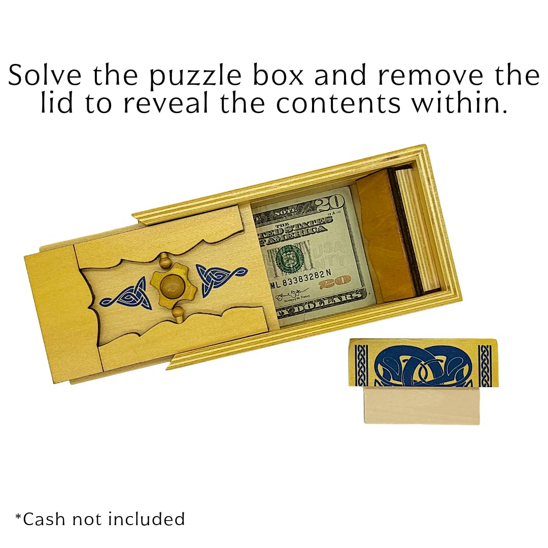 Project Genius Viking Sea Chest Classic Wooden Brainteaser Puzzle Box, Gift For Kids 8+, Teens, And Adults - Secret Hidden Compartment For Gift Cards, Cash, And Valuables- True Genius Norse Trick Box