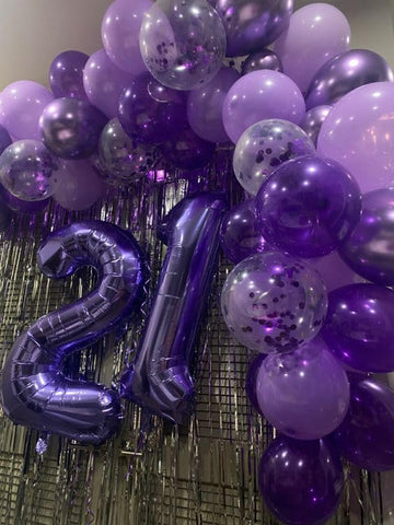 21 Balloon Number, Purple Number 21St Birthday Balloons 40 Inch, 21 Or 12 Years Old Purple Birthday Decorations For Men Women Hi