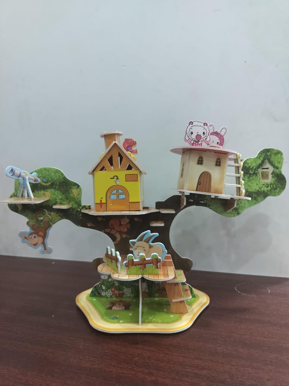 AGTCI 3 Dmentional Puzzle, Cardboard Tree House for Kids, Easy to Assemble | Tree House (4 Sheets) | Best Return Gift Item (Mult