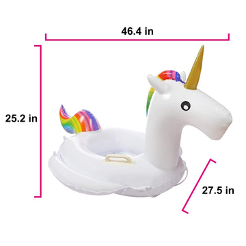 Mortime Baby Pool Float Unicorn Inflatable Swimming Ring Seat, 30' Unicorn Swim Float For Kids Toddlers Babies 1-6 Years