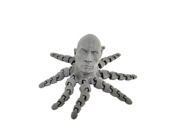 3D Printed Rocktopus, The Rock, Articulated Fidget, Octopus, Stress Relief Toy, Fidget Box, ADHD Toy, Anxiety Relief Aid (Gray)