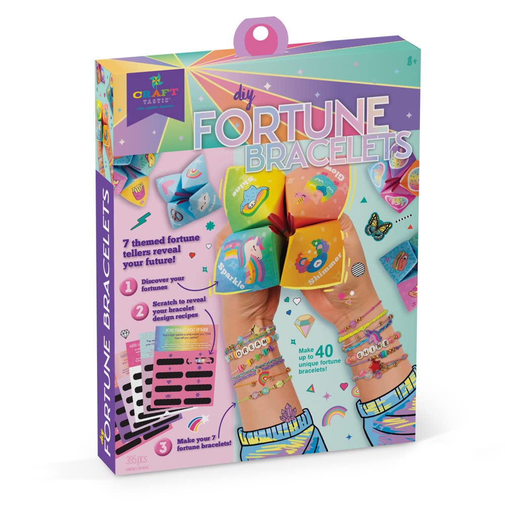 Craft-tastic - DIY Fortune Bracelets - Craft Kit - Create The Fortune Teller, Use Matching Scratch-Off Cards, and Discover which