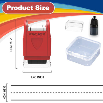 Handwriting Lines Stamp Roller Self-Inking Line Rolling Stamps Handwriting Practice Tool for Teachers Kids Kindergarten (Red)