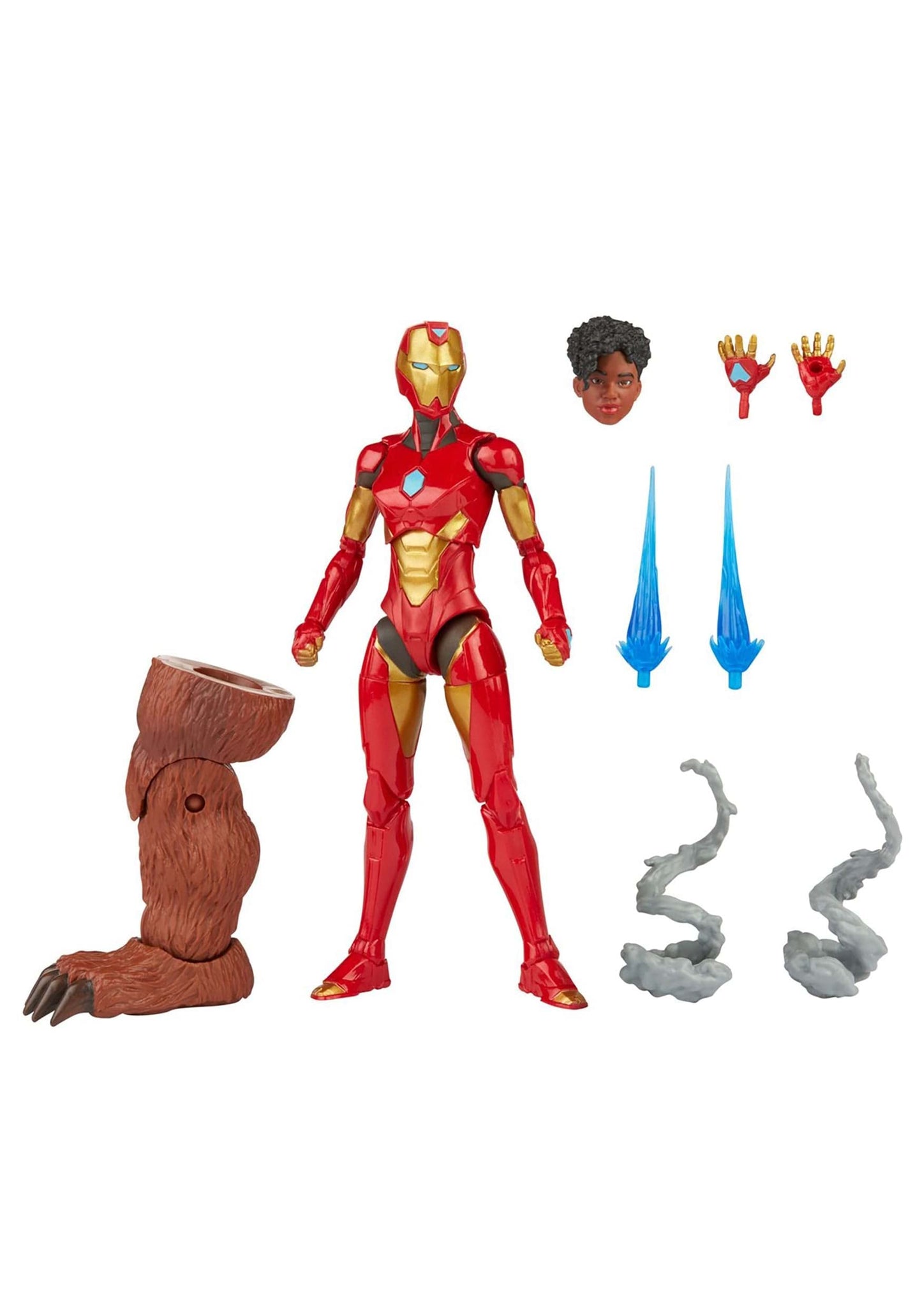 Marvel Hasbro Legends Series 6-inch Ironheart Action Figure Toy  enhanced Design and Articulation  Includes 5 Accessories and 1 Build-A-Figure Part  Red gold