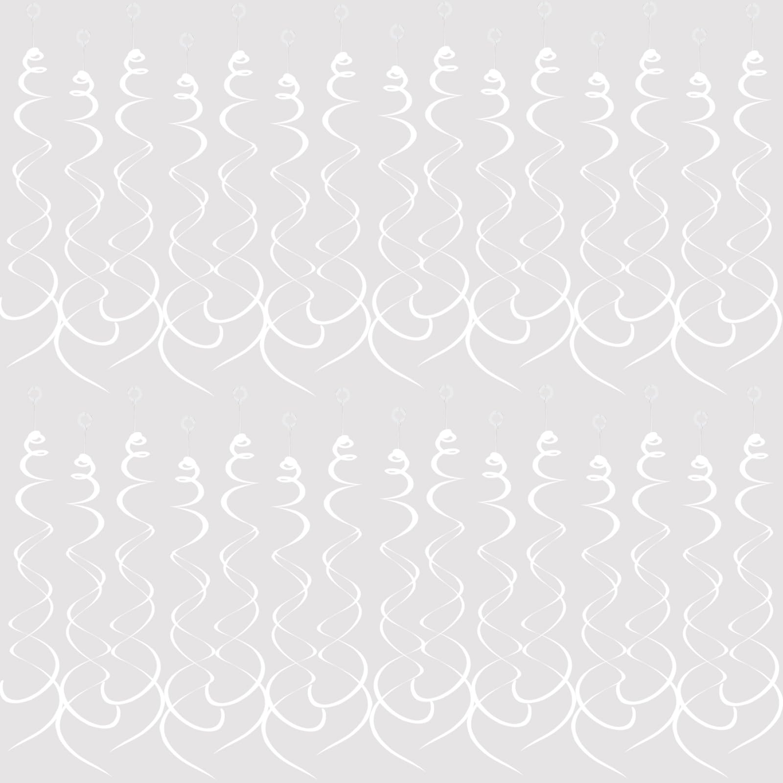 30 Pieces Hanging Swirl Party Decorations Foil Decorations Ceiling Swirl Spiral Hanging Plastic Streamer for Ceiling Birthday Gr