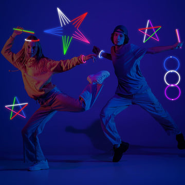 Yofobu Glow Sticks Bulk Light Up Bracelet Glow Necklaces With Connectors 50Ct 8' Glowsticks 4Th Of July Neon Party Supplies For Hawii Carnival Christmas New Year Birthday Wedding (Colorful)