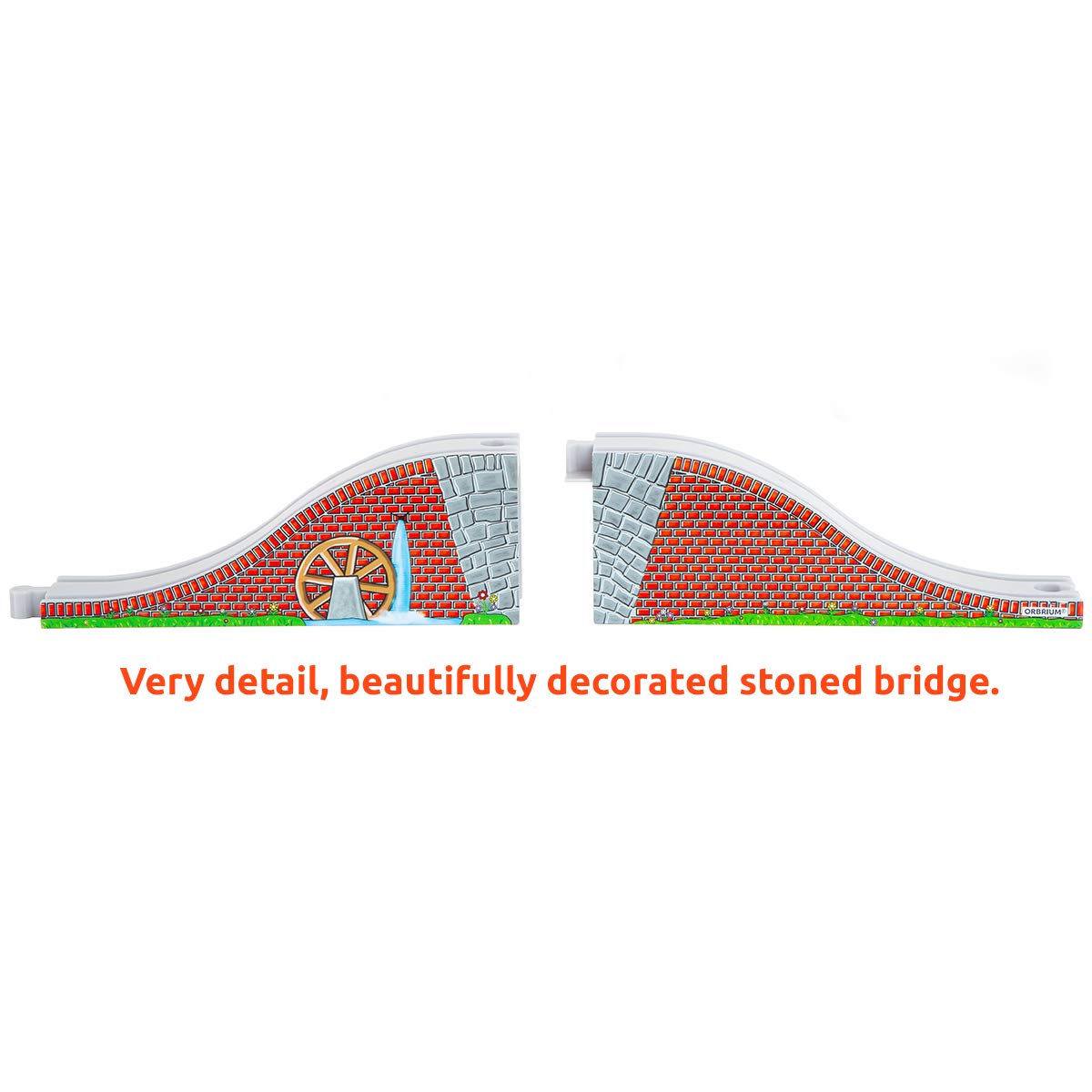 Orbrium Toys 68 Pcs Wooden Train Track Expansion Pack Compatible with Thomas Wooden Train, Brio, Thomas The Tank Engine (68 Pcs)