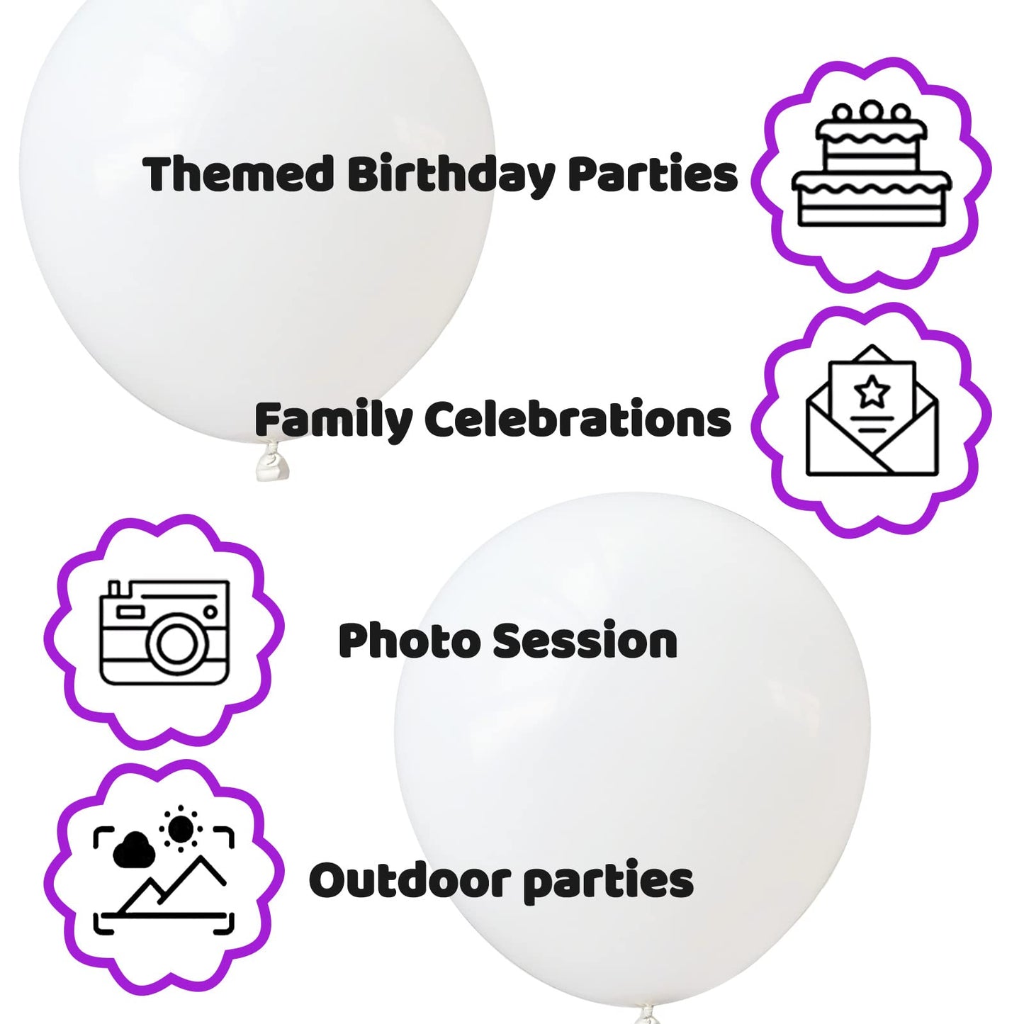 110Pcs White Balloon 12 Inch, White Latex Balloons For Birthday Party Baby Shower Wedding(With 2 Ribbons).