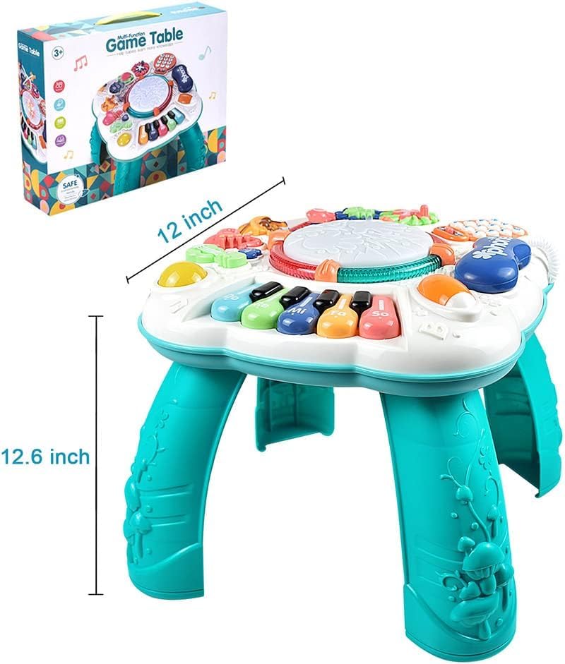 Thismy Early Development Baby Toys 6 To 12 Months,Activity Music Toys For Toddlers 11.8  11.8  12.2 Inches (Blue)